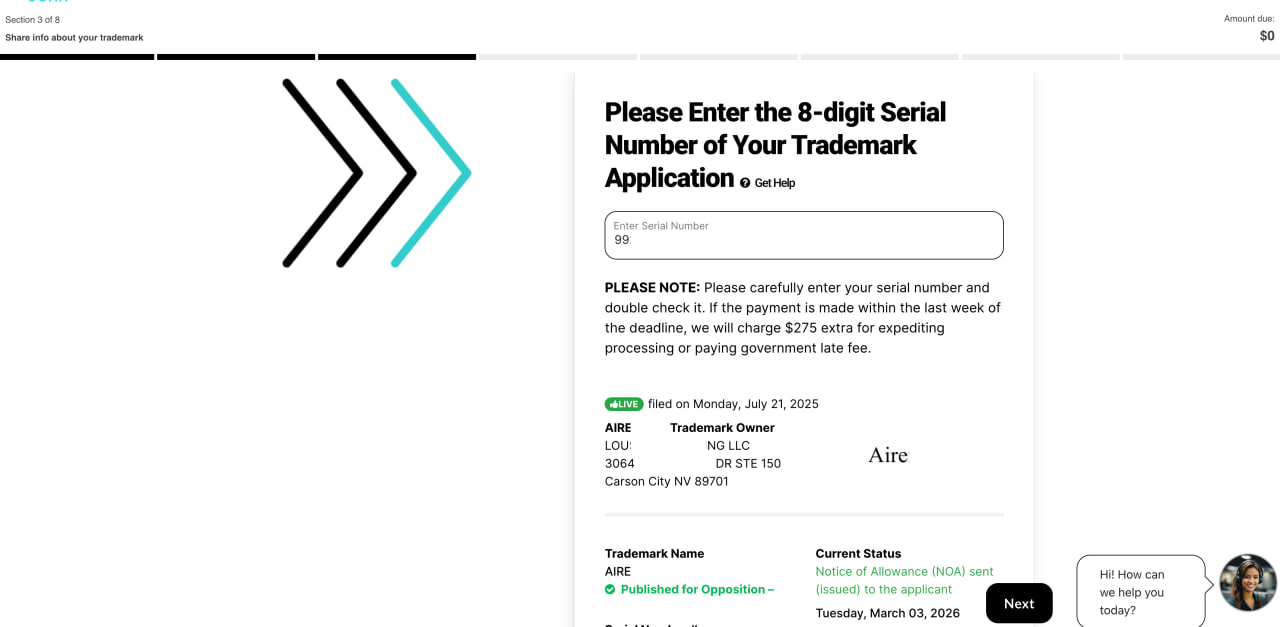 AI Trademark Support Platform for a Legal Company